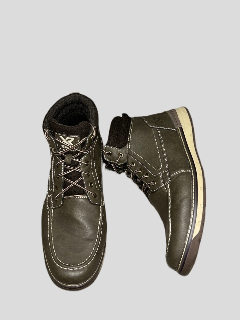 XRAY Brown Manmade Lace-Up Ankle Boots with Round Toe Men's US 12 Outdoor Hiking